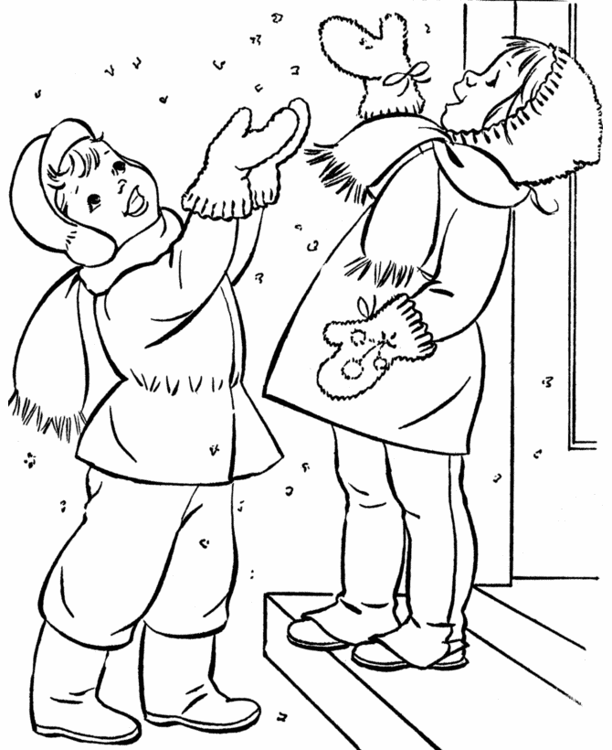 Snowfall coloring #10, Download drawings