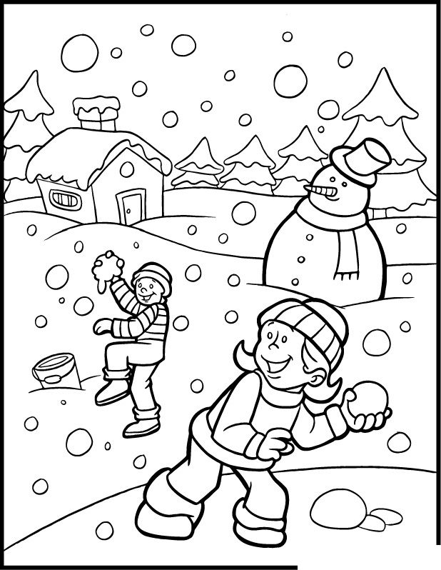 Snowfall coloring #5, Download drawings