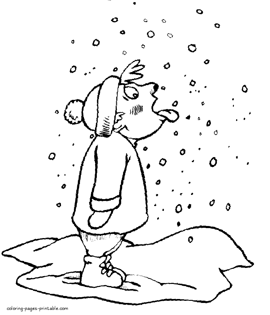Snowfall coloring #20, Download drawings