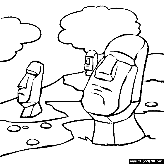 Easter Island coloring #17, Download drawings