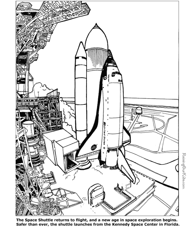 Space Shuttle coloring #20, Download drawings