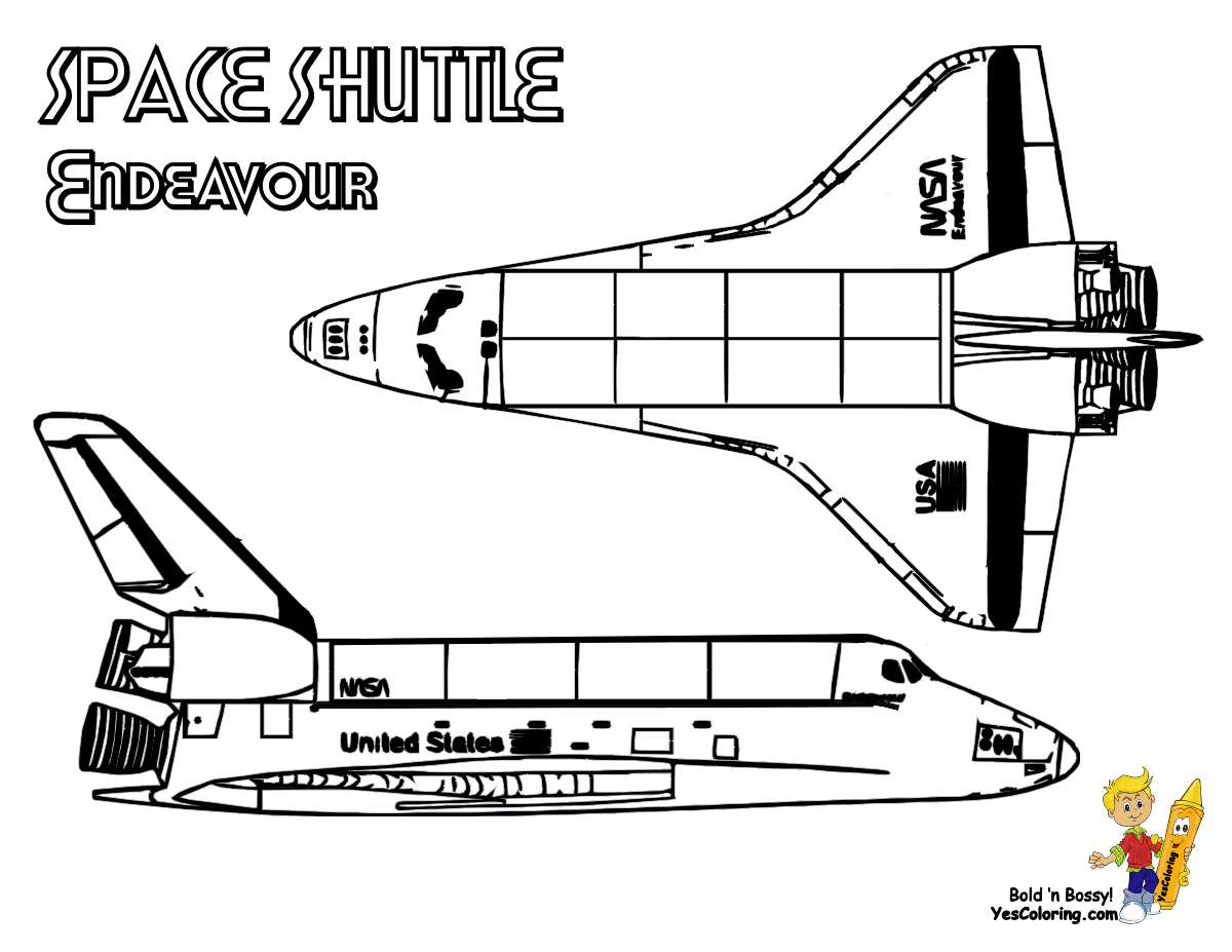Space Shuttle coloring #14, Download drawings