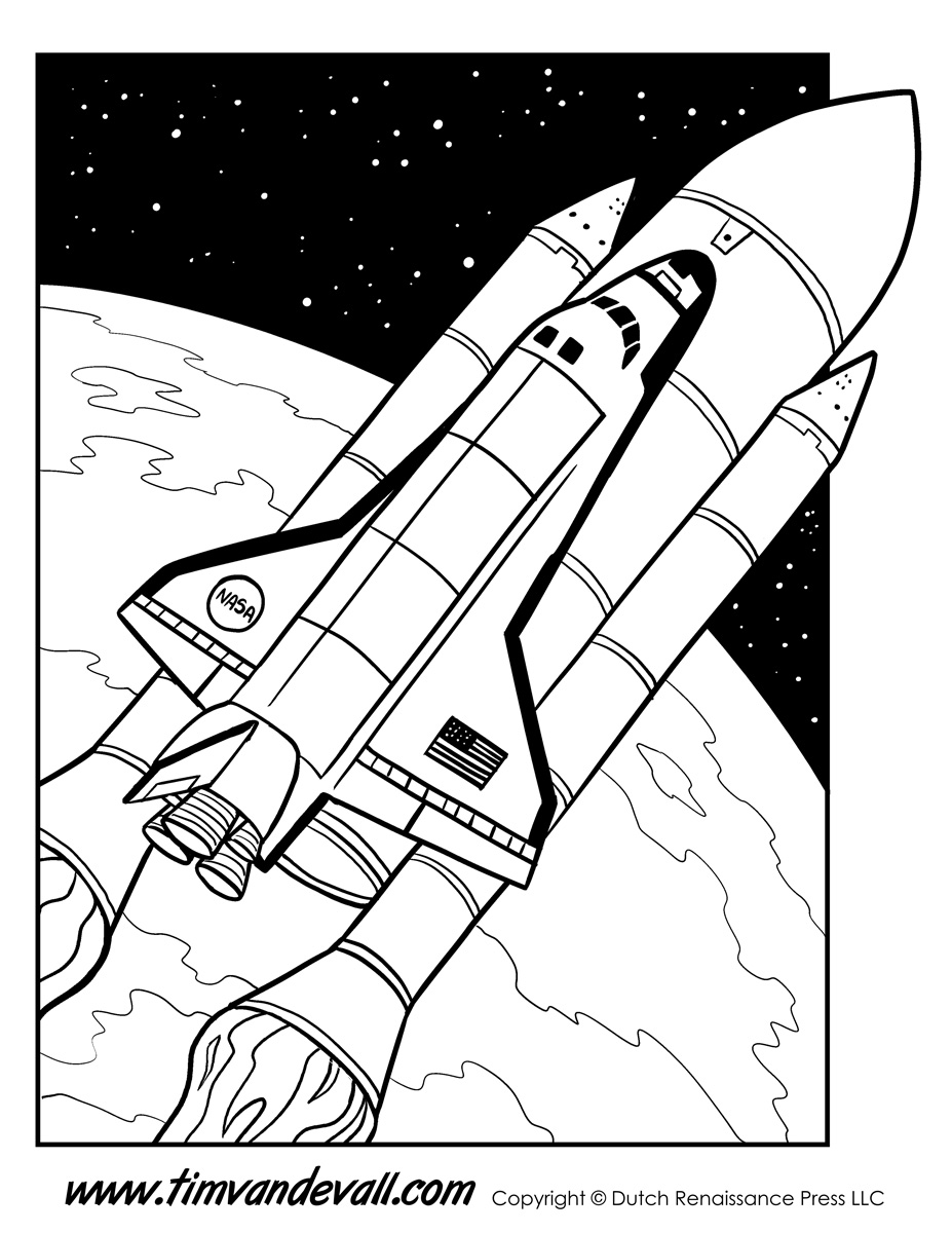Space Shuttle coloring #5, Download drawings