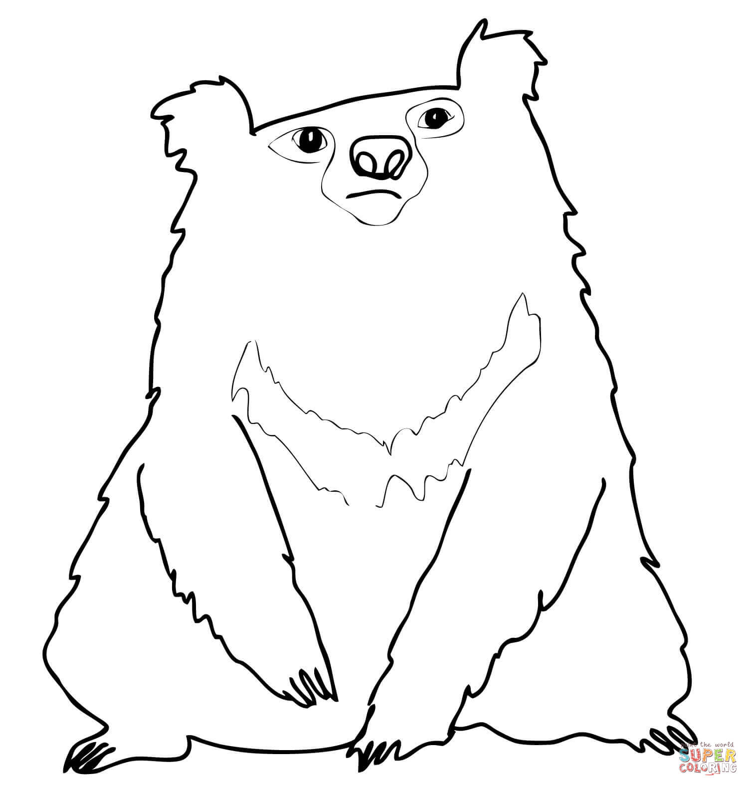 Spectacled Bear coloring #5, Download drawings