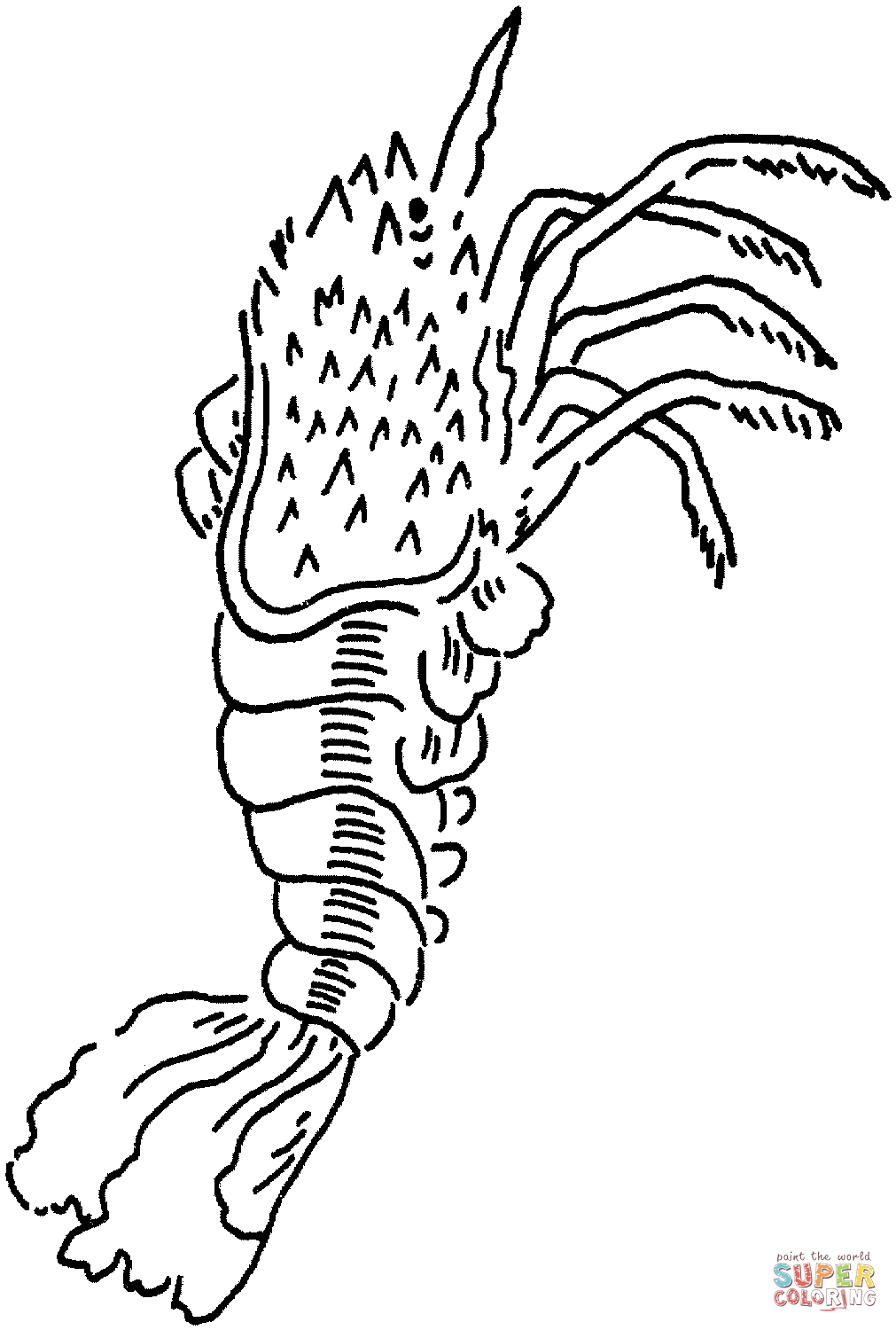 Spiny Lobster coloring #12, Download drawings