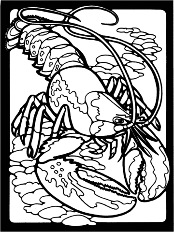 Spiny Lobster coloring #3, Download drawings