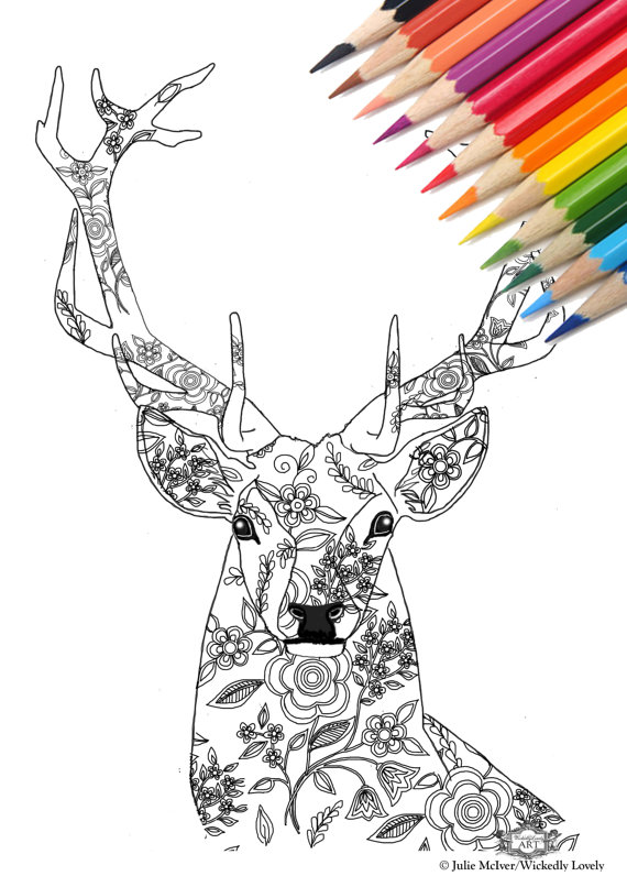 Stag coloring #12, Download drawings