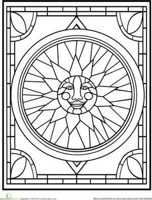 Stained Glass coloring #20, Download drawings