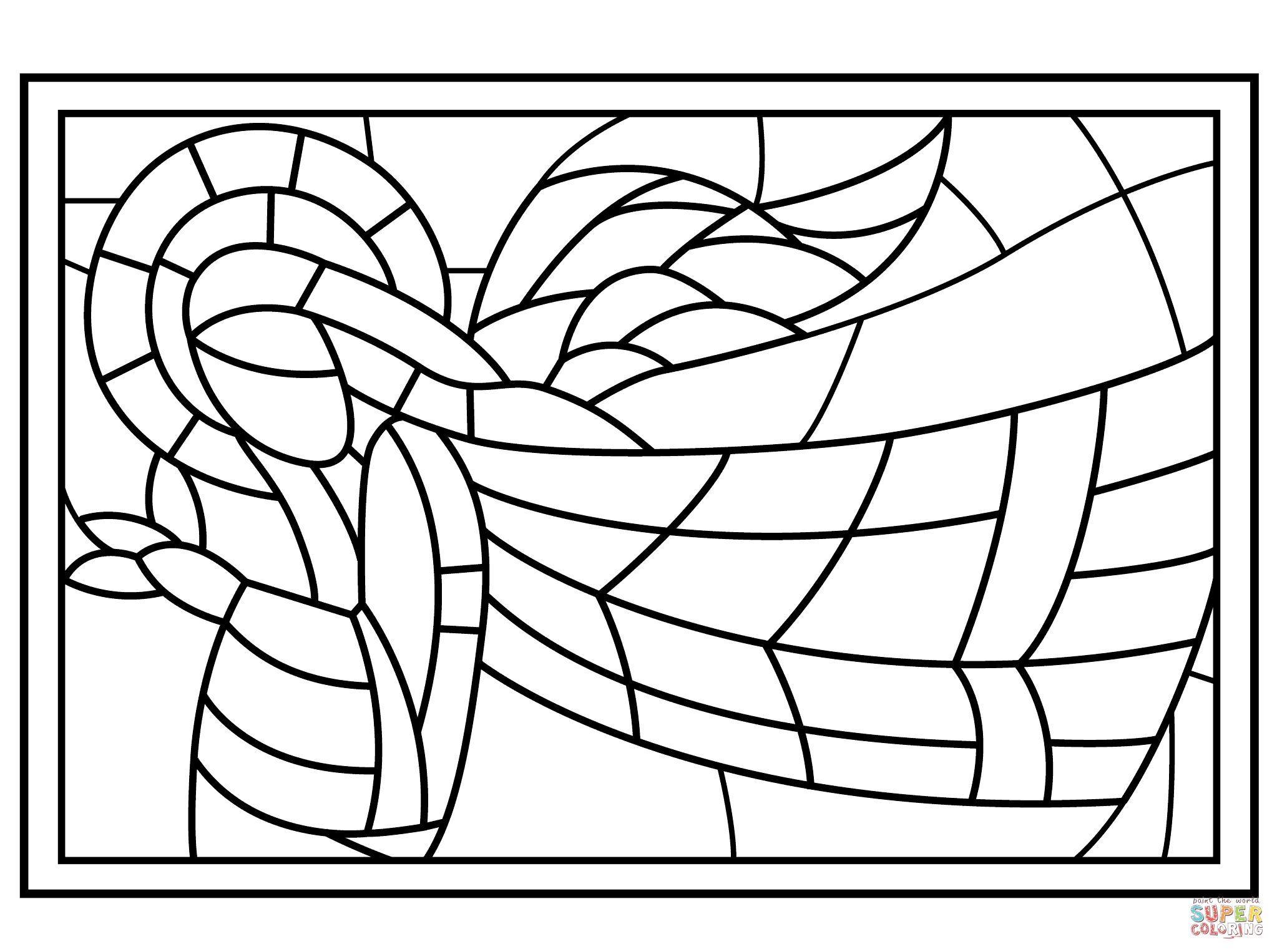 Stained Glass coloring #11, Download drawings