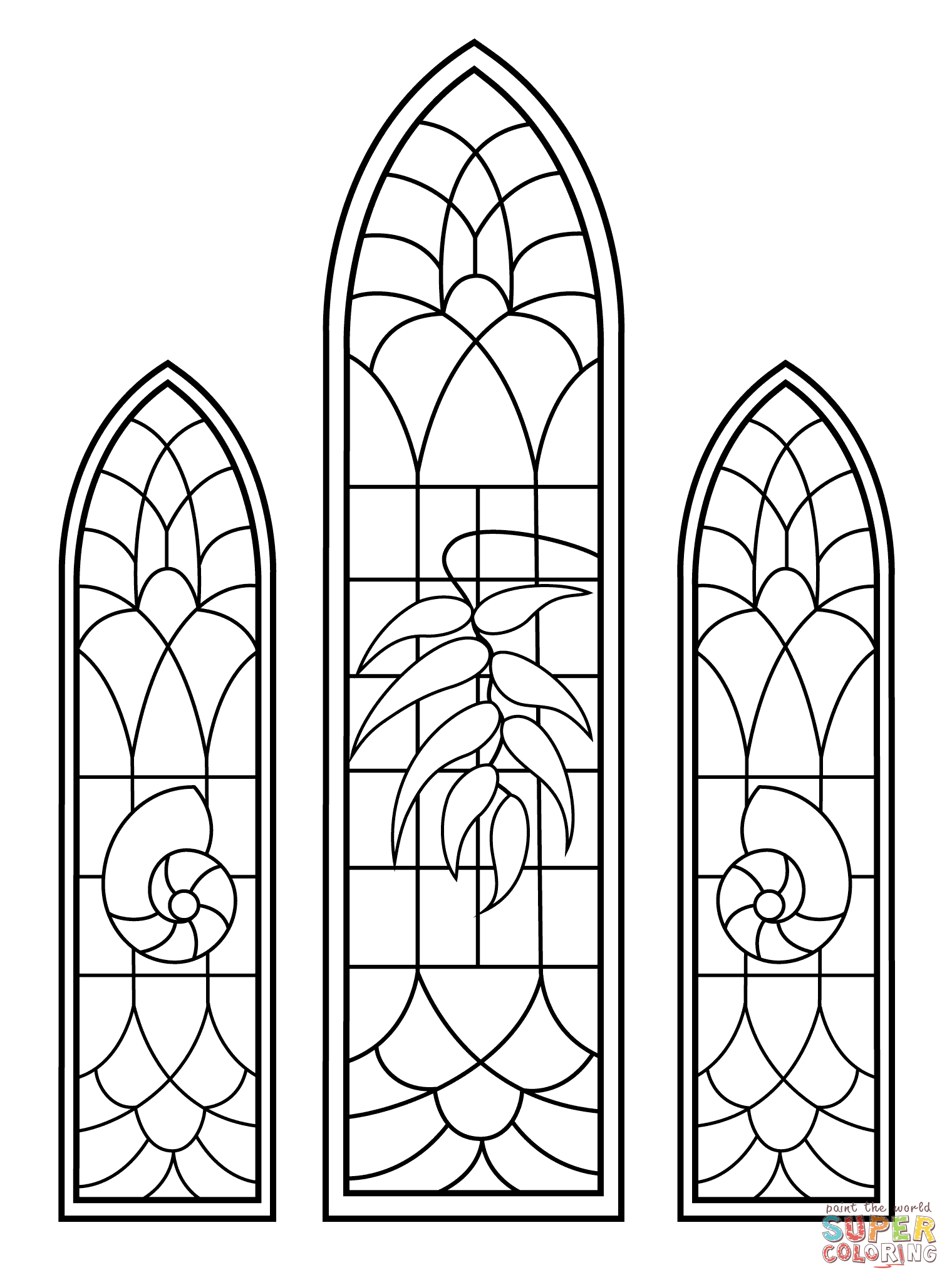 Stained Glass coloring #15, Download drawings