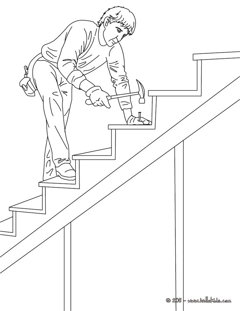 Stairs coloring #12, Download drawings