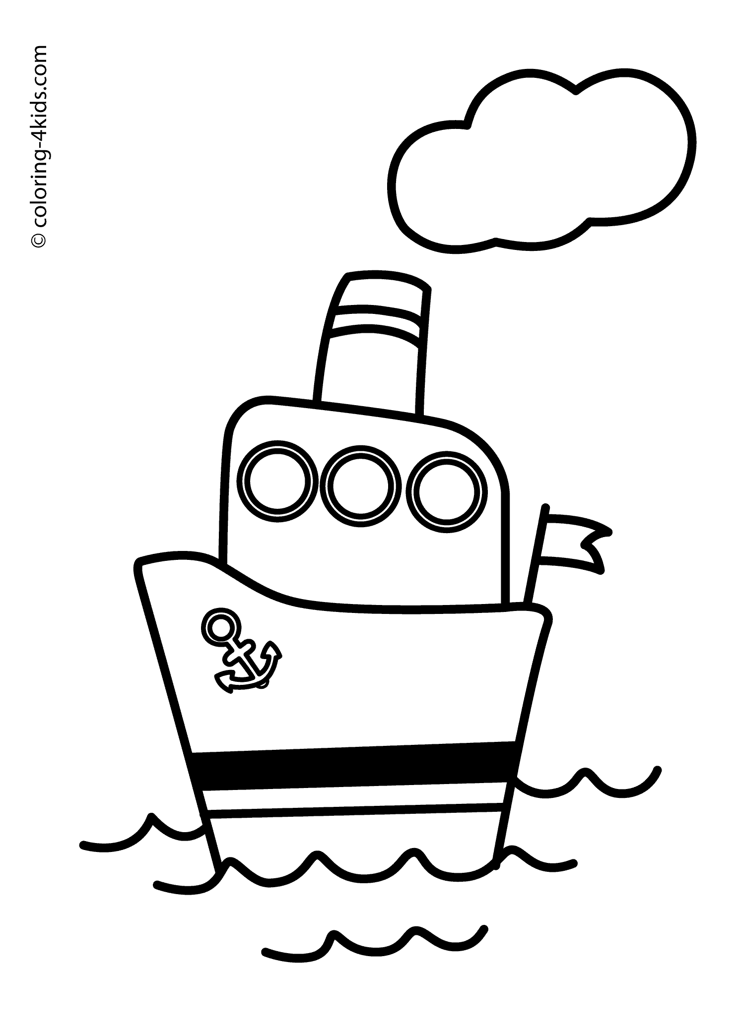 Steamboat coloring #7, Download drawings