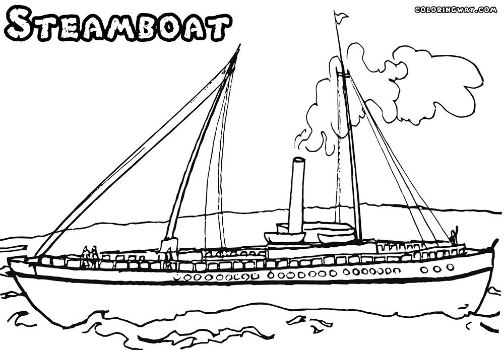 Steamboat coloring #15, Download drawings