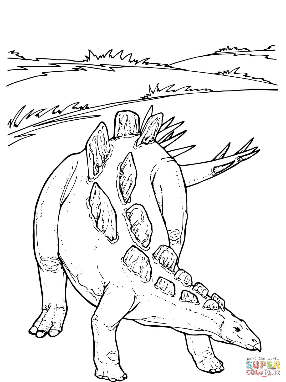 Stegosaurus coloring #10, Download drawings
