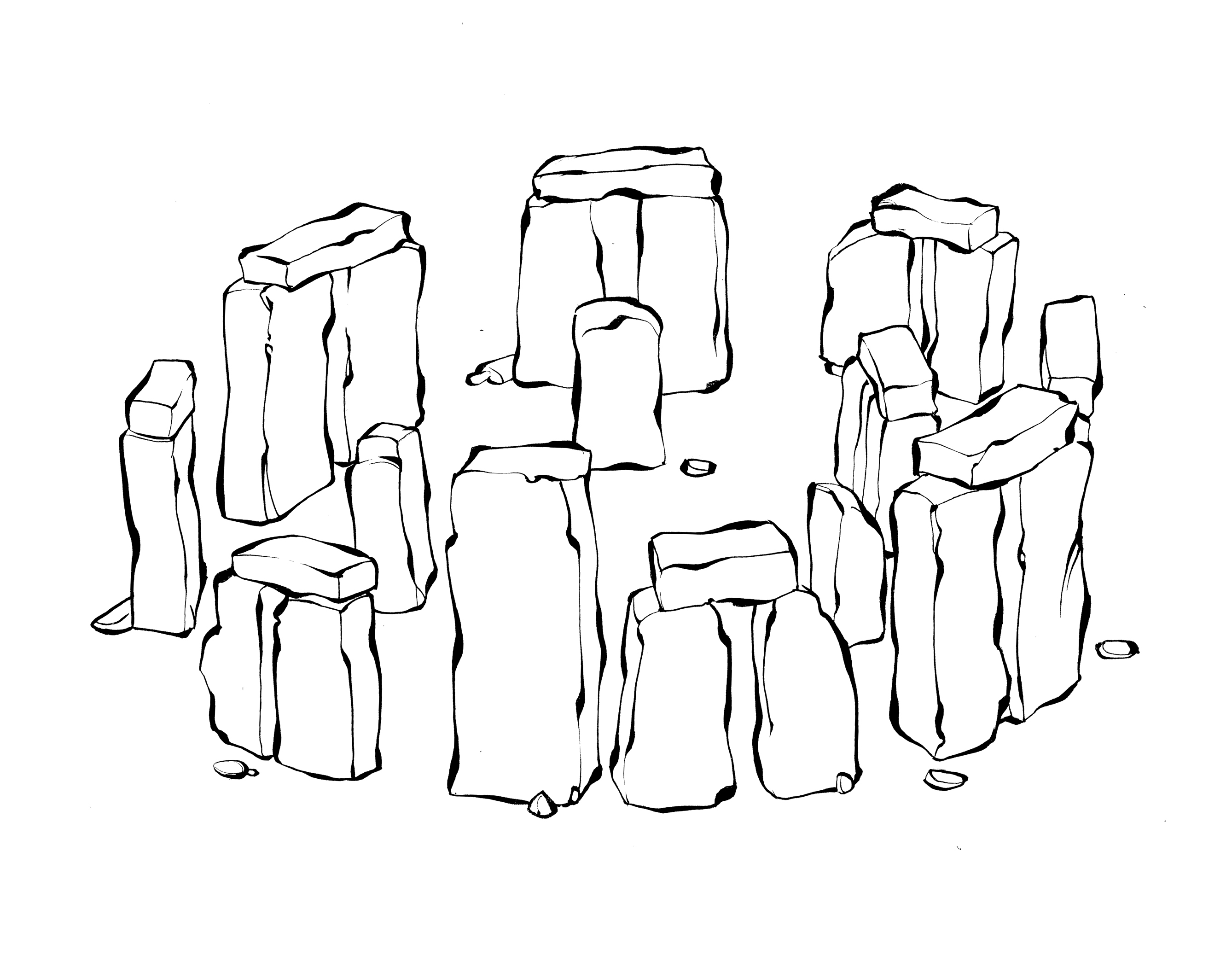 Stonehenge coloring #1, Download drawings