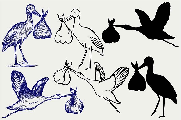 Stork svg #3, Download drawings