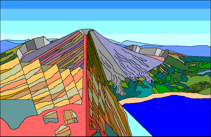 Stratovolcano coloring #15, Download drawings