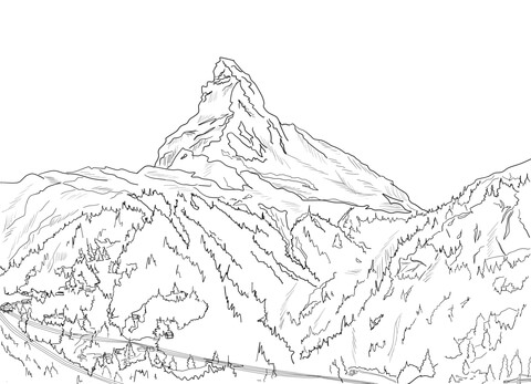 Stratovolcano coloring #7, Download drawings