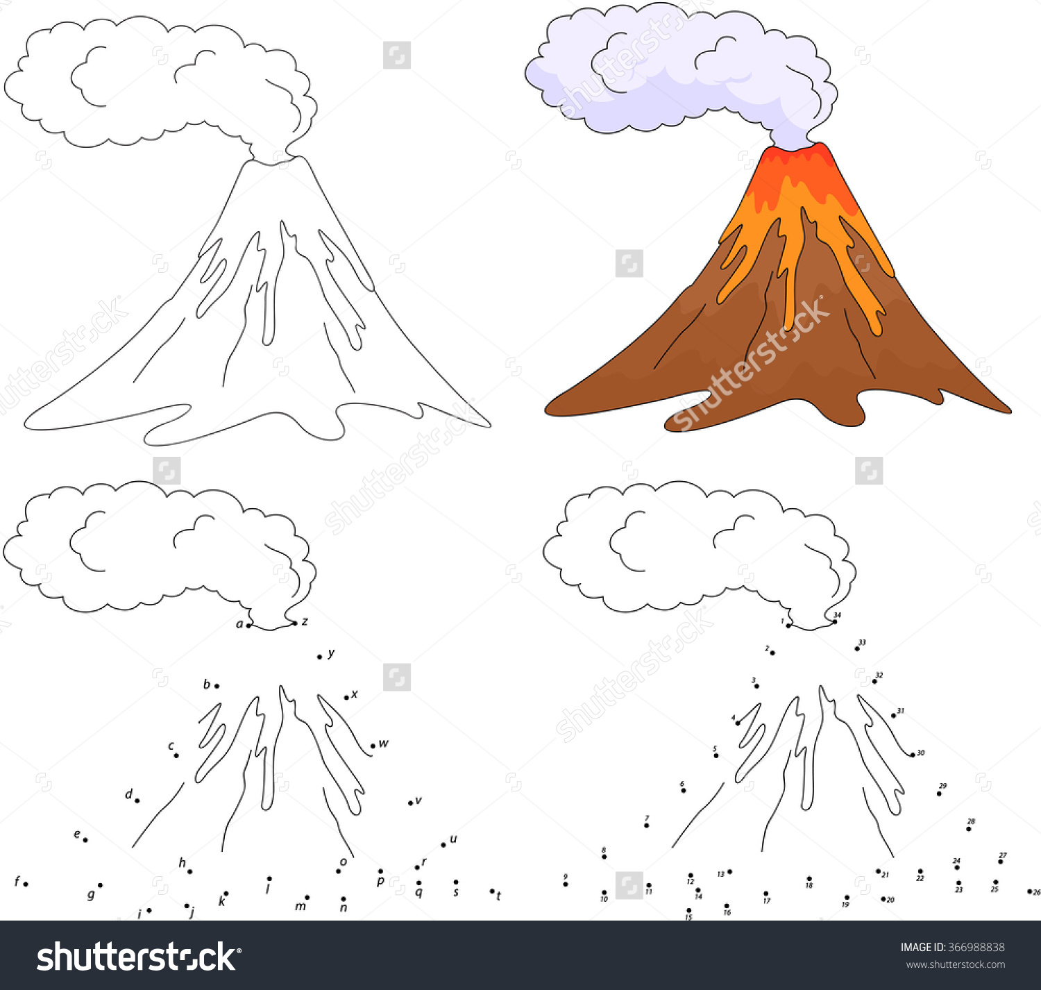 Stratovolcano coloring #2, Download drawings