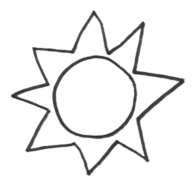 Sun coloring #1, Download drawings