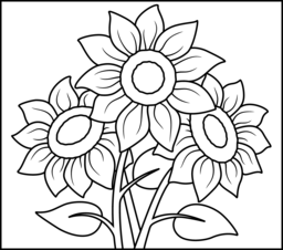 Sunflower coloring #8, Download drawings