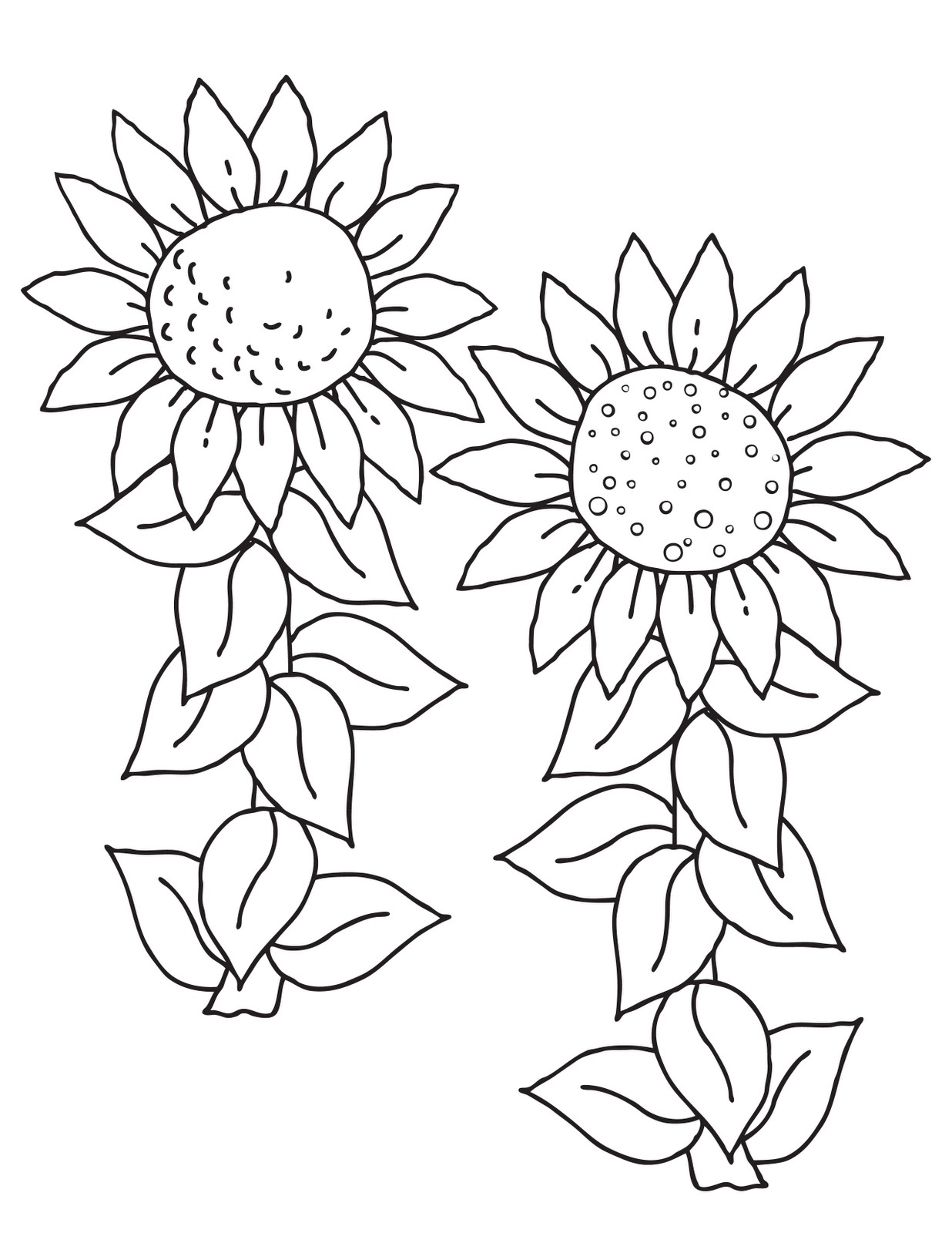 Sunflower coloring #11, Download drawings