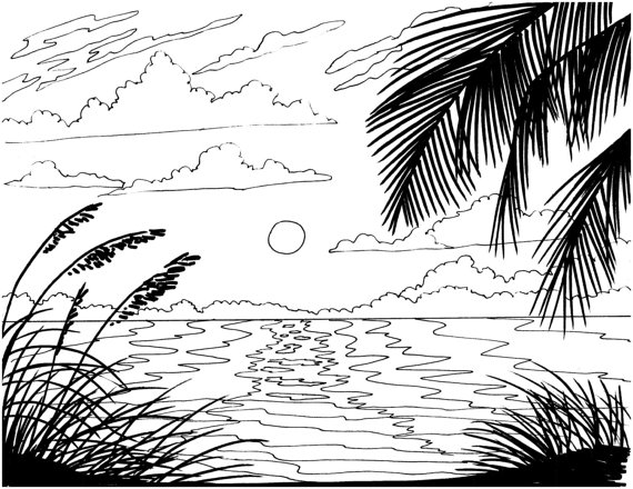 Sunrise coloring #14, Download drawings