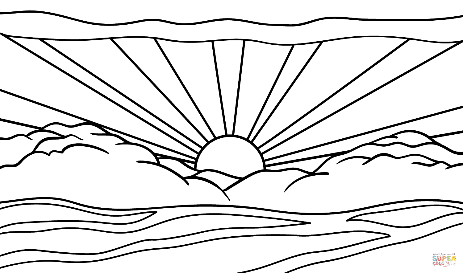 Sunrise coloring #18, Download drawings