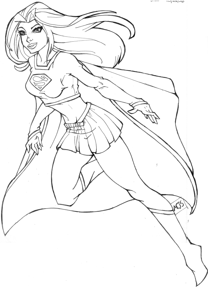 Supergirl coloring #1, Download drawings