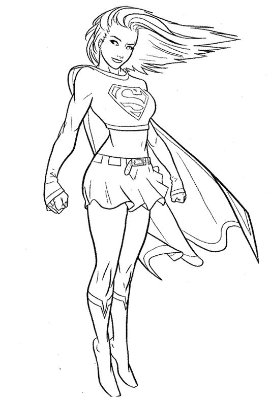 Supergirl coloring #7, Download drawings