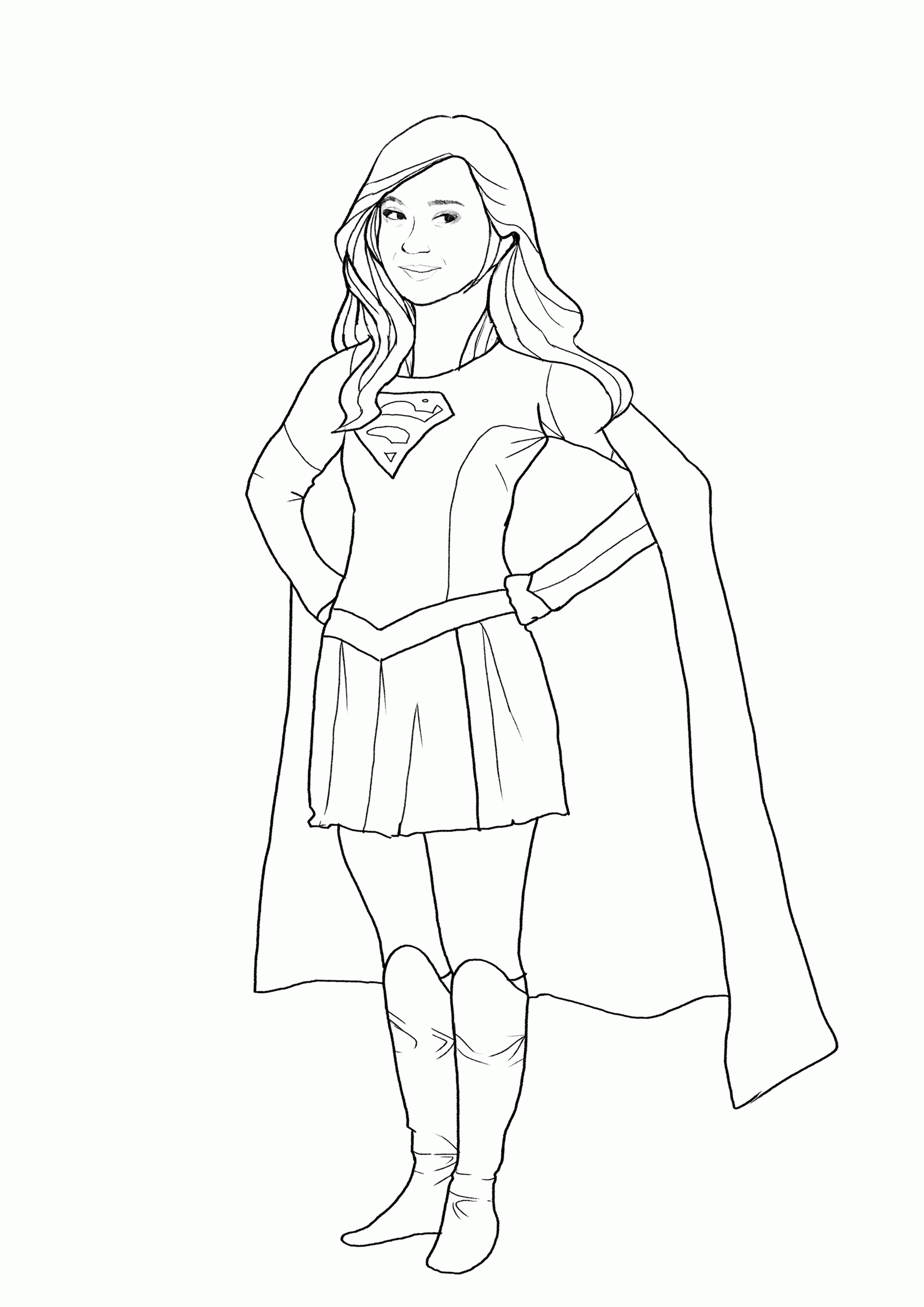 Supergirl coloring #17, Download drawings