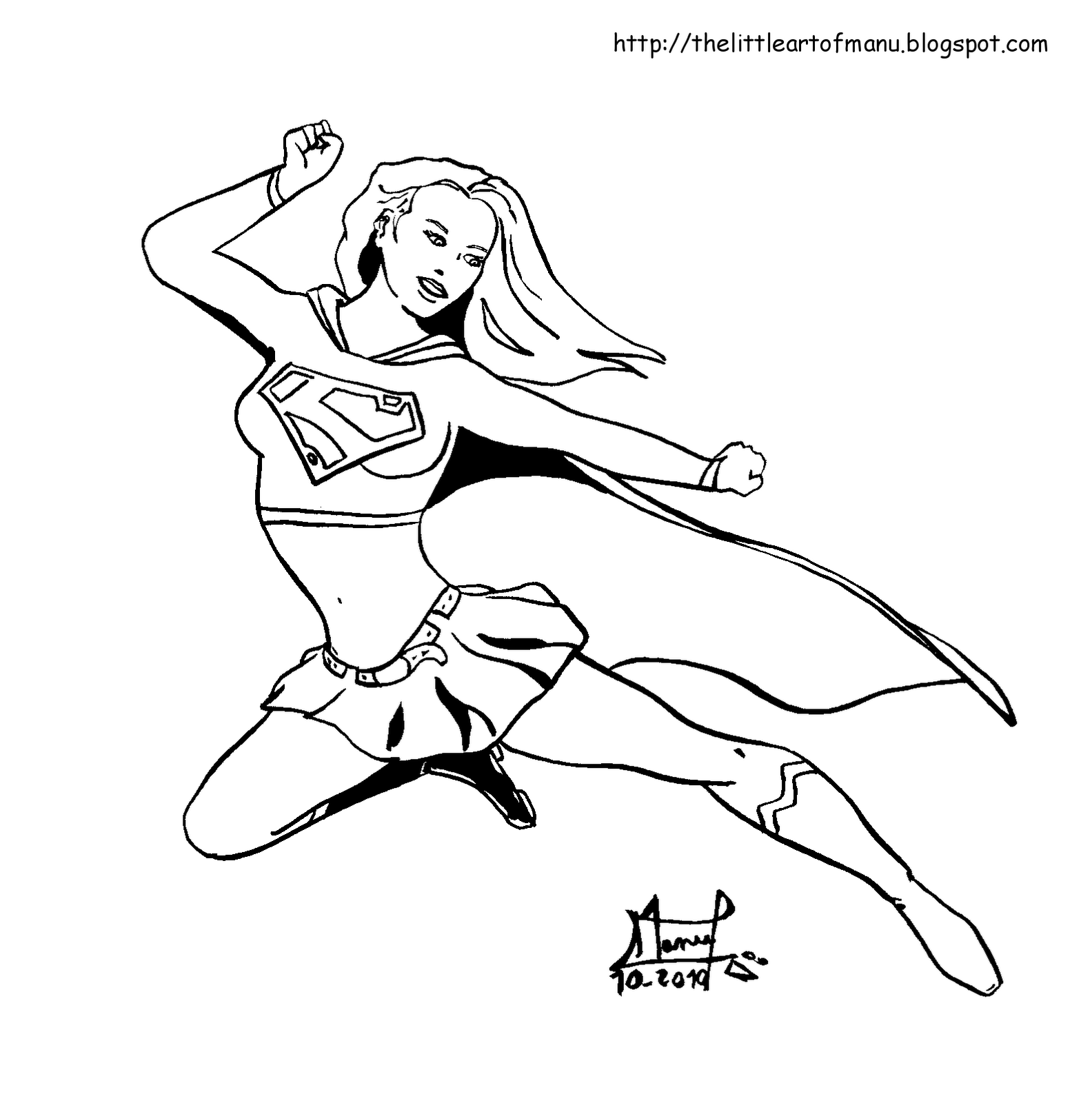 Supergirl coloring #15, Download drawings