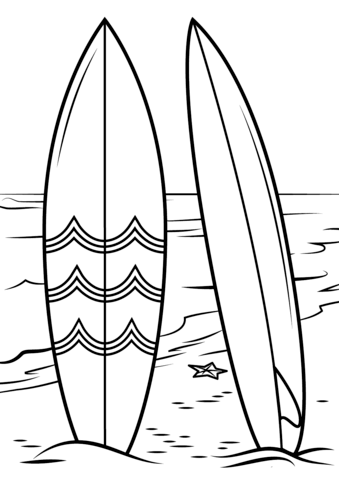 Surfboard coloring #9, Download drawings