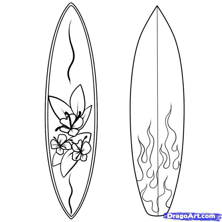 Surfboard coloring #11, Download drawings