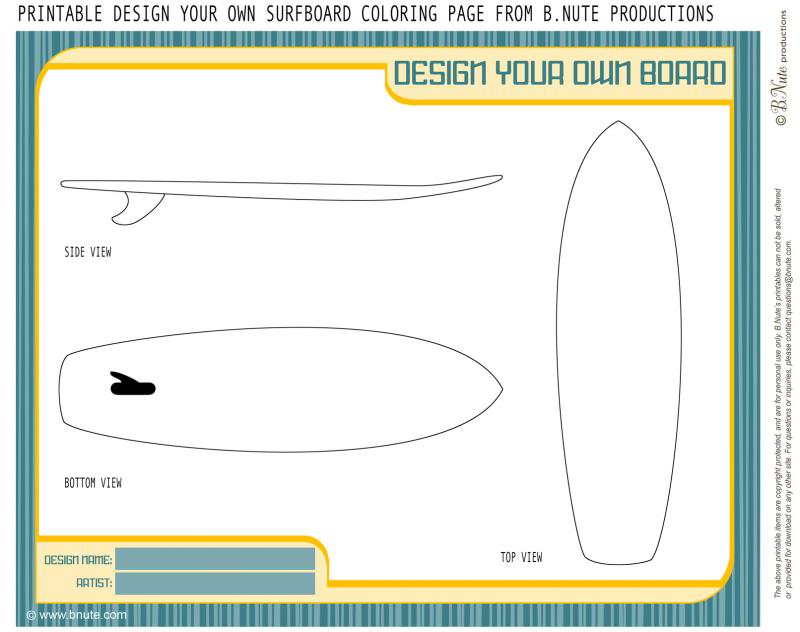 Surfboard coloring #6, Download drawings