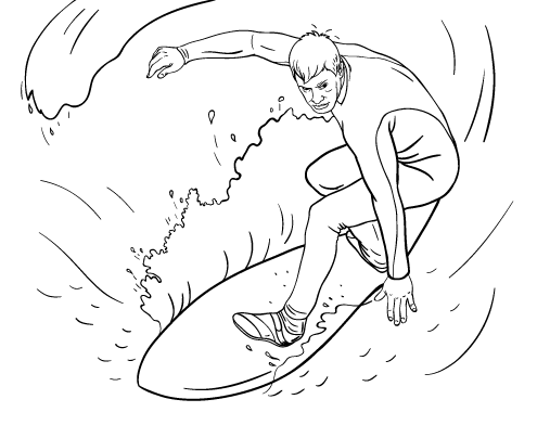 Surfer coloring #7, Download drawings