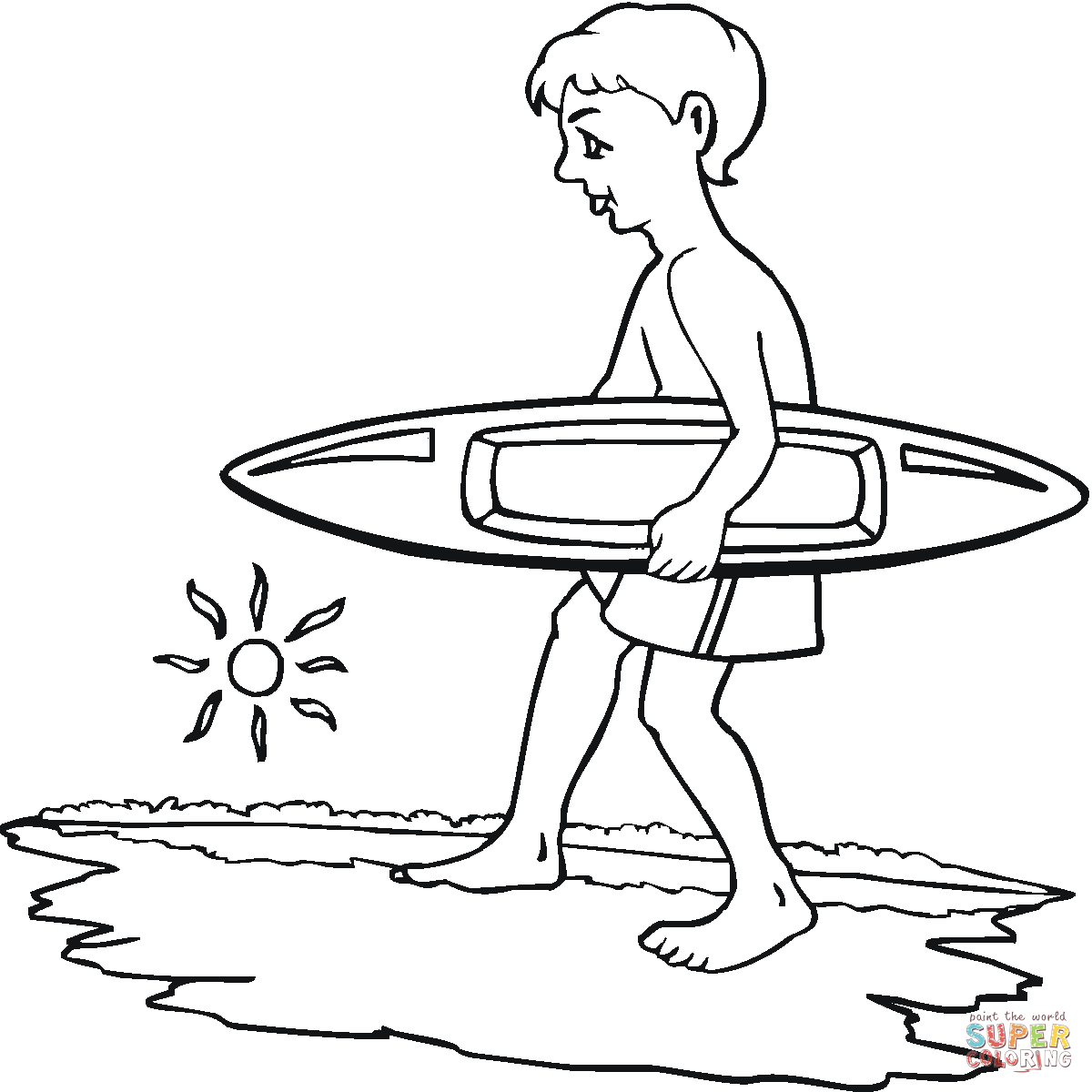 Surfing coloring #8, Download drawings