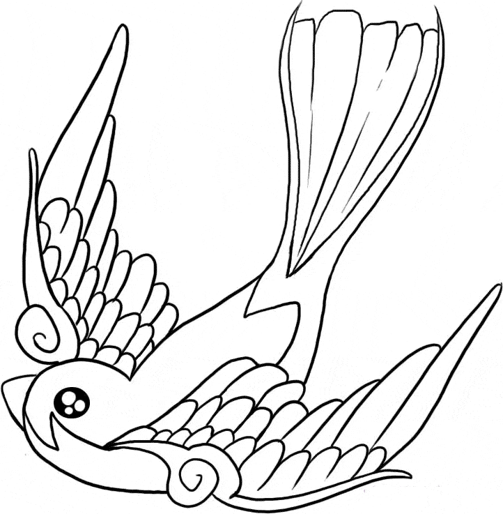 Swallow coloring #2, Download drawings