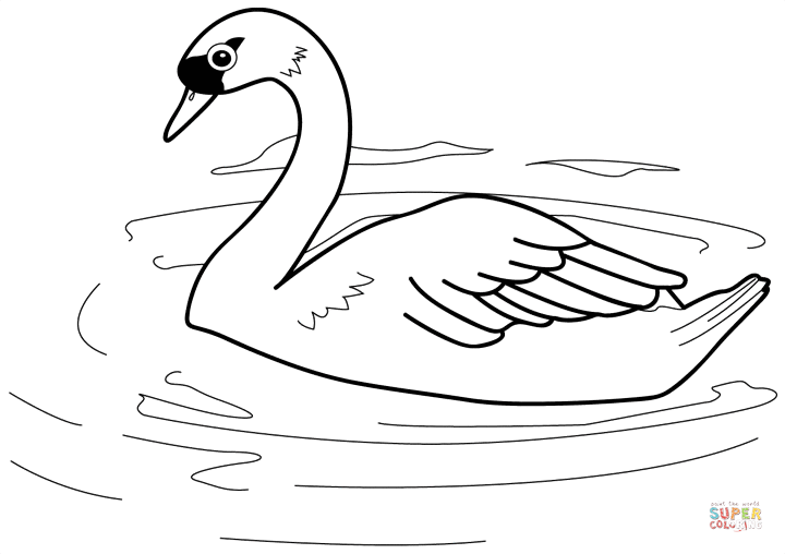 Swan coloring #13, Download drawings