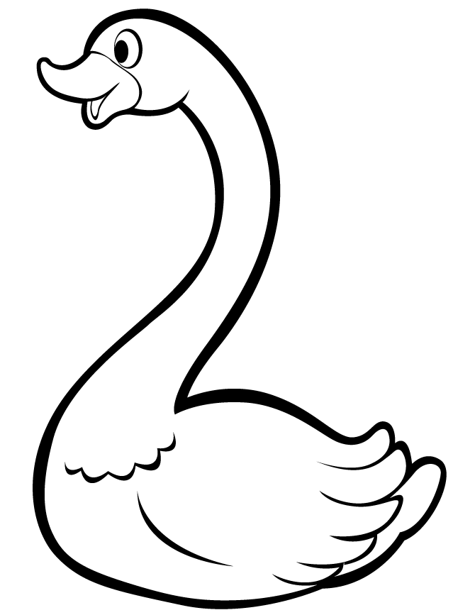 Swan coloring #4, Download drawings