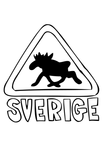 Swedish Moose coloring #2, Download drawings