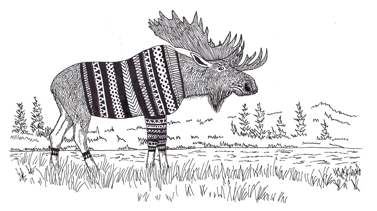Swedish Moose coloring #9, Download drawings