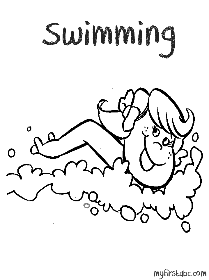 Swimming coloring #7, Download drawings