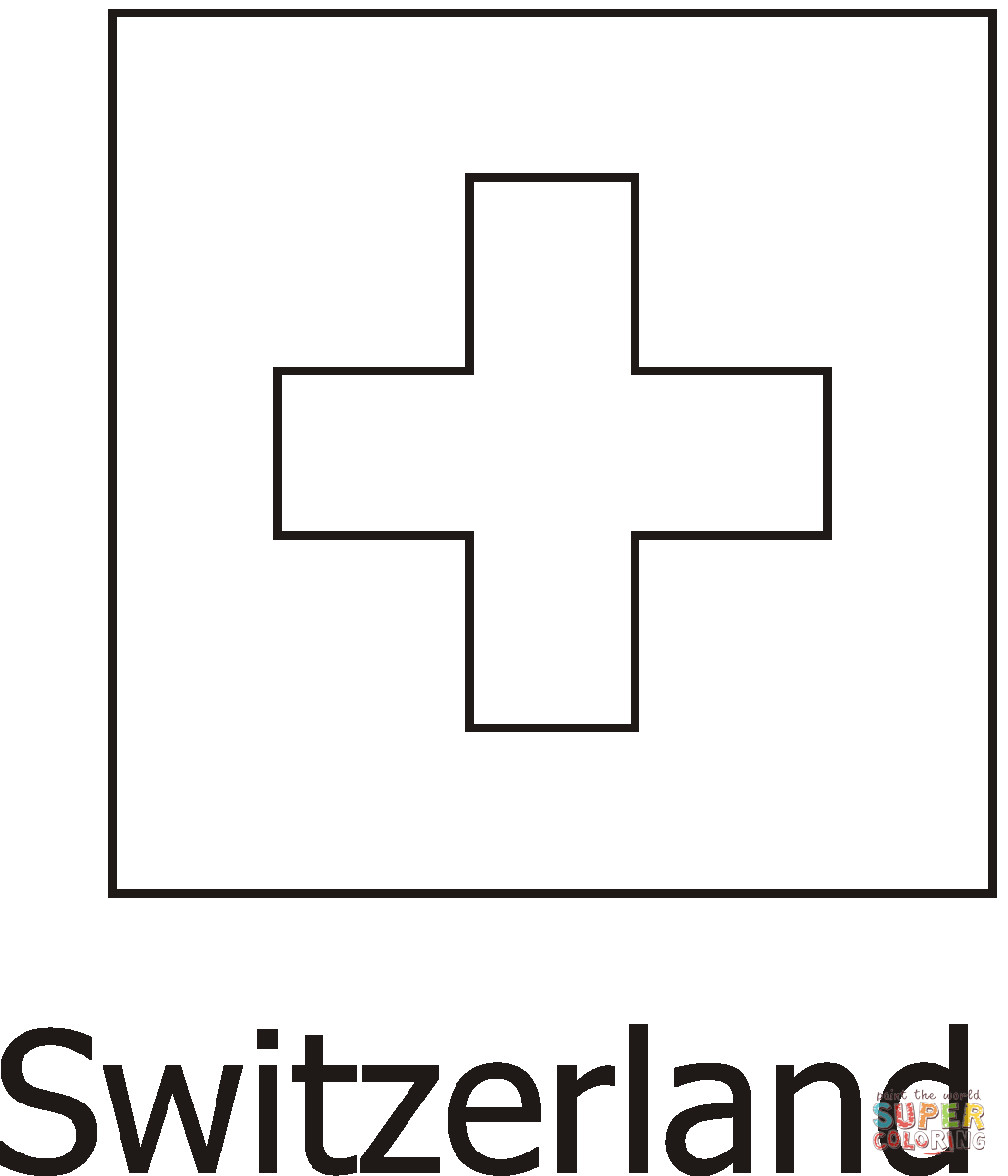 Swiss Flag coloring #14, Download drawings