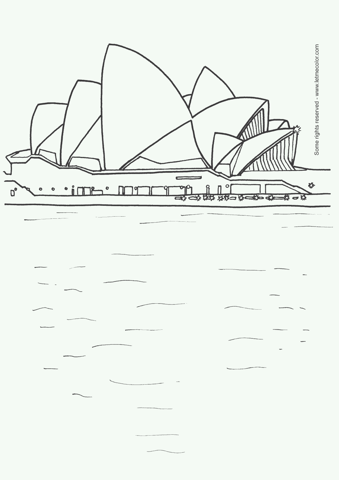 Sydney Opera House coloring #9, Download drawings