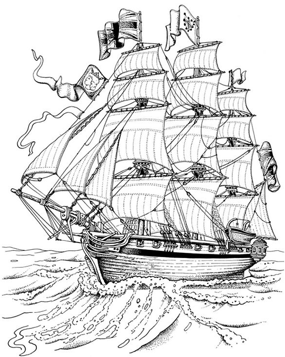Tall Ship coloring #6, Download drawings