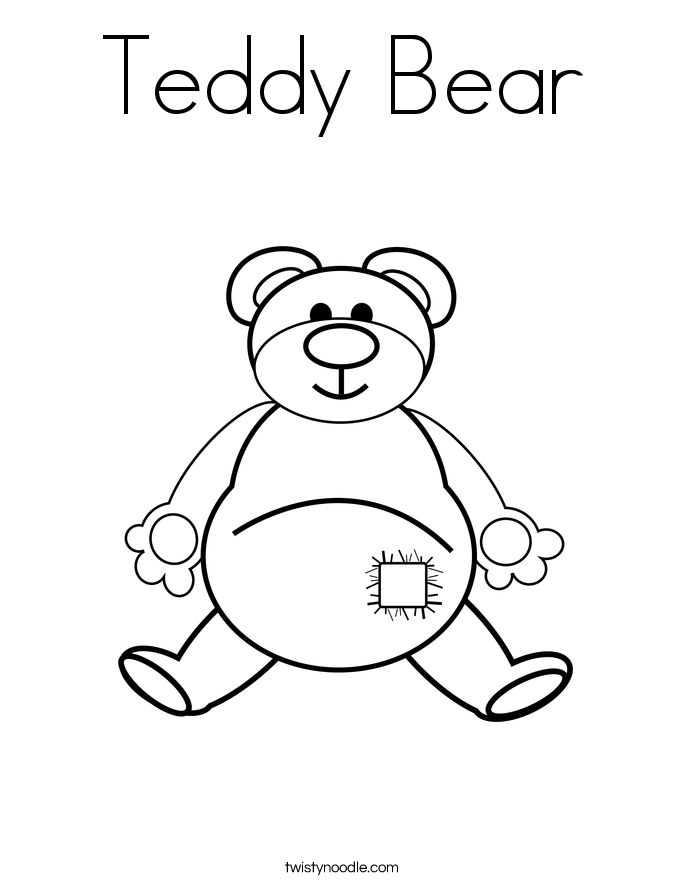 Teddy Bear coloring #1, Download drawings