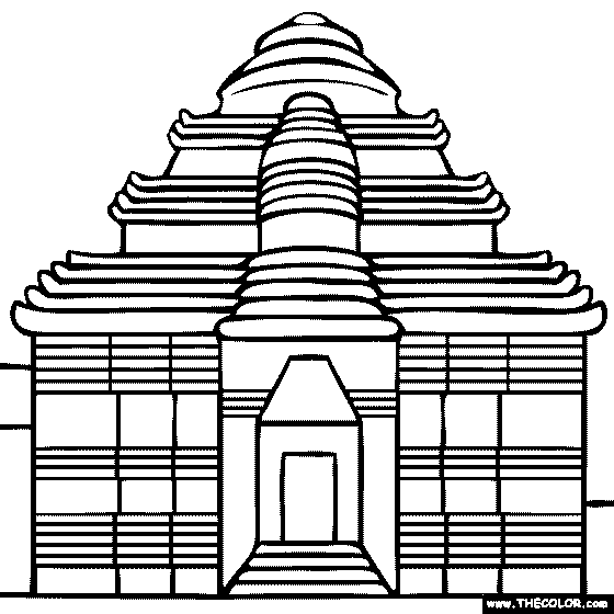 Temple coloring #10, Download drawings