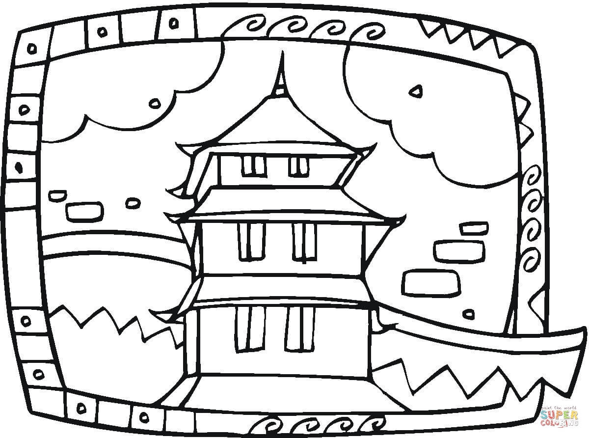 Temple coloring #5, Download drawings