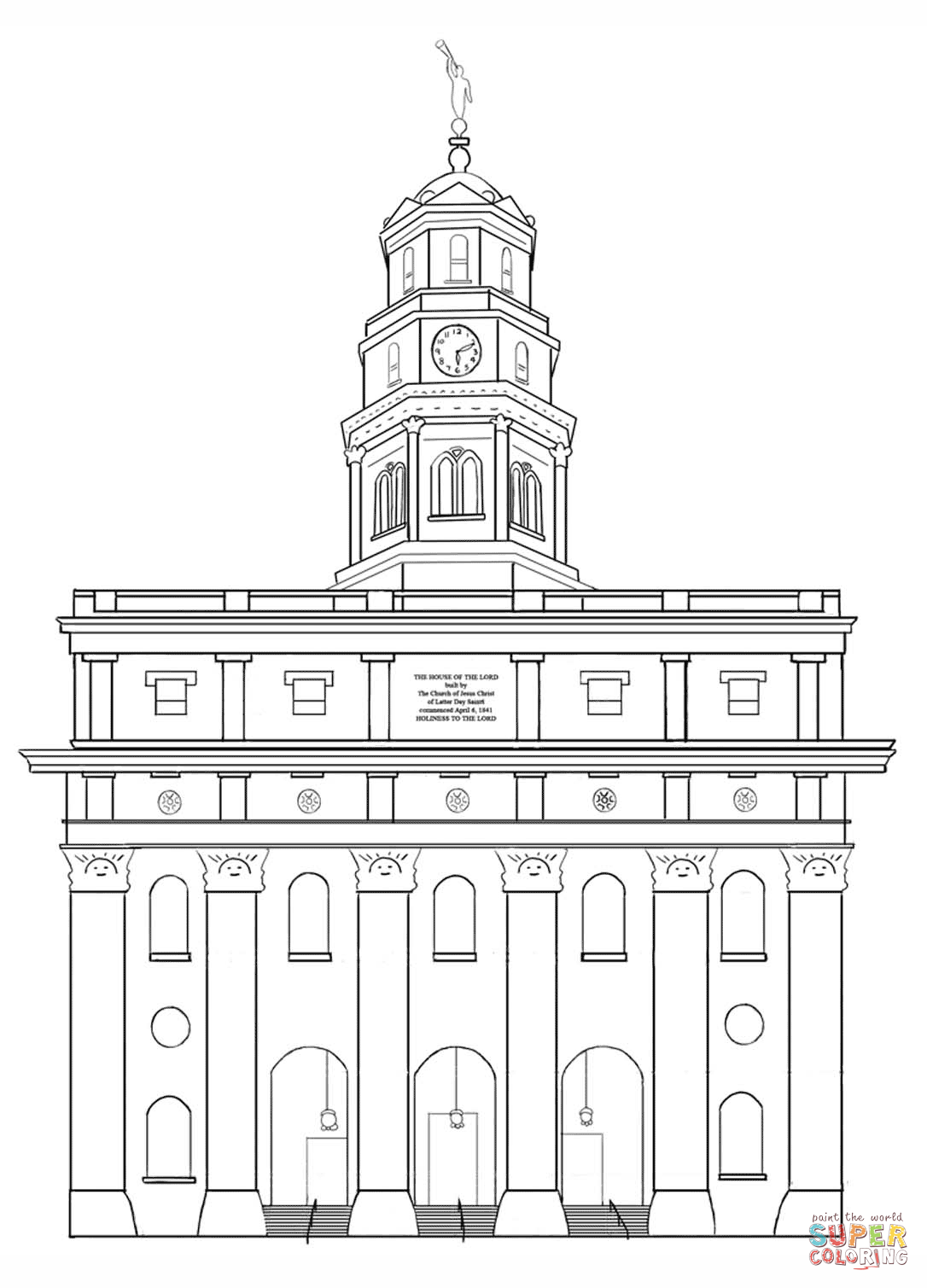 Temple coloring #3, Download drawings
